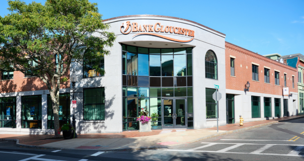 Main Street view of BankGloucester Main Branch.
