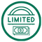 Green circle icon with "limited" and dollar bill in center for a "limited funds icon".